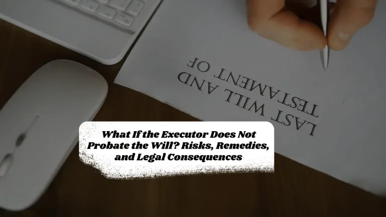 What If the Executor Does Not Probate the Will? Risks, Remedies, and Legal Consequences