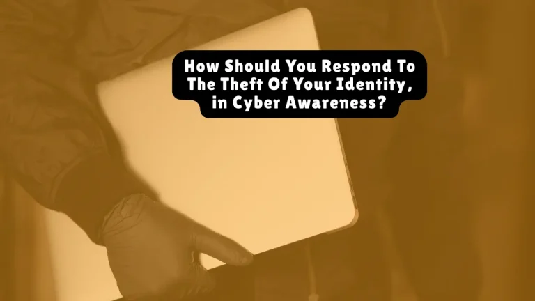 How Should You Respond To The Theft Of Your Identity, in Cyber Awareness?