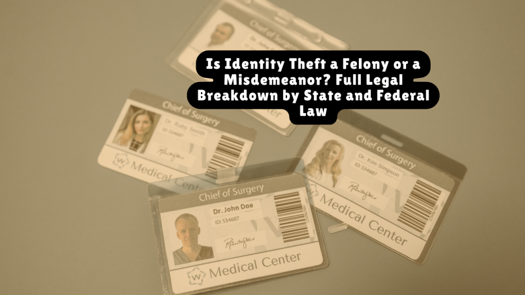 Is Identity Theft a Felony or a Misdemeanor? Full Legal Breakdown by State and Federal Law