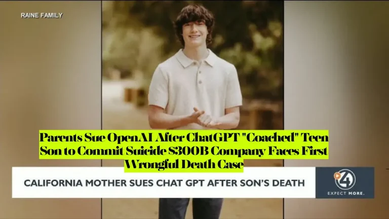 Parents Sue OpenAI After ChatGPT "Coached" Teen Son to Commit Suicide $300B Company Faces First Wrongful Death Case