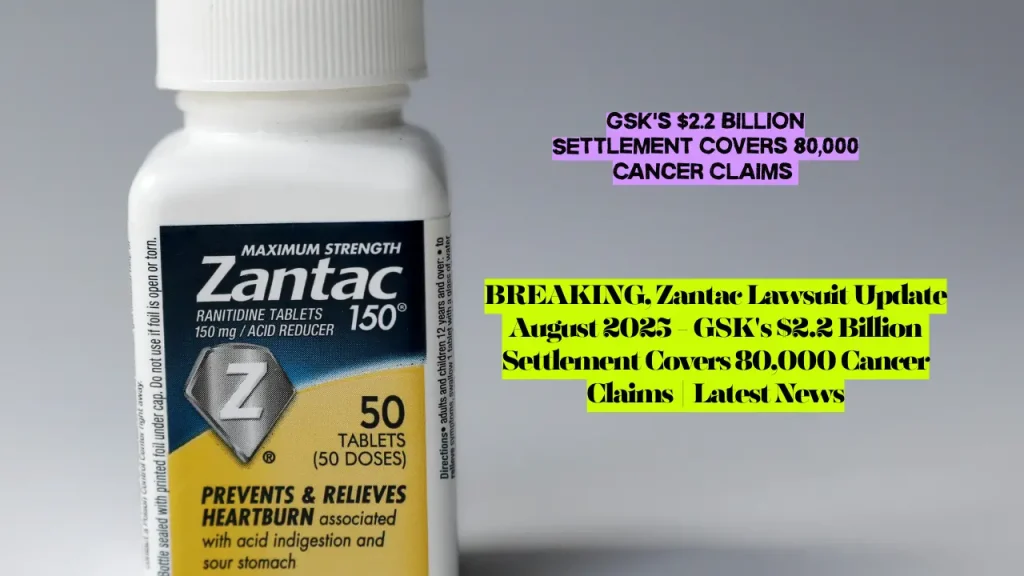 Zantac Lawsuit Update August 2025 - GSK's $2.2 Billion Settlement Covers 80,000 Cancer Claims