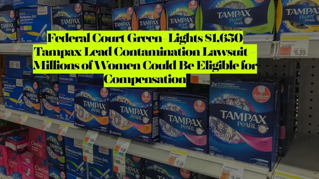 Federal Court Green-Lights $1,650 Tampax Lead Contamination Lawsuit - Millions of Women Could Be Eligible for Compensation 2 Federal Court Green-Lights $1,650 Tampax Lead Contamination Lawsuit - Millions of Women Could Be Eligible for Compensation