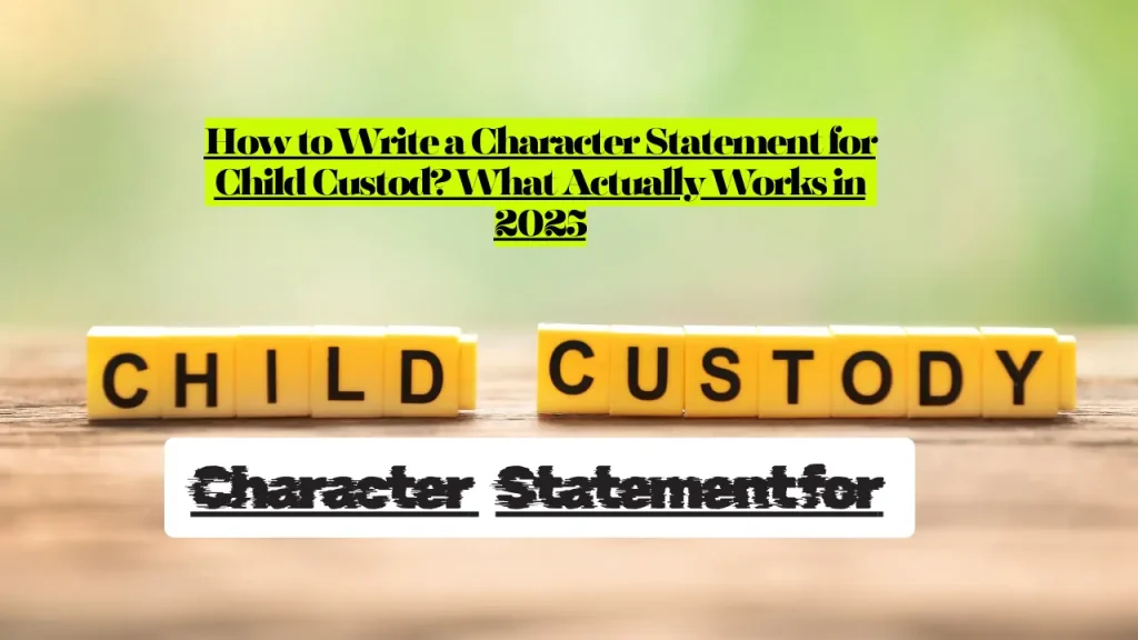 How to Write a Character Statement for Child Custod? What Actually Works in 2025