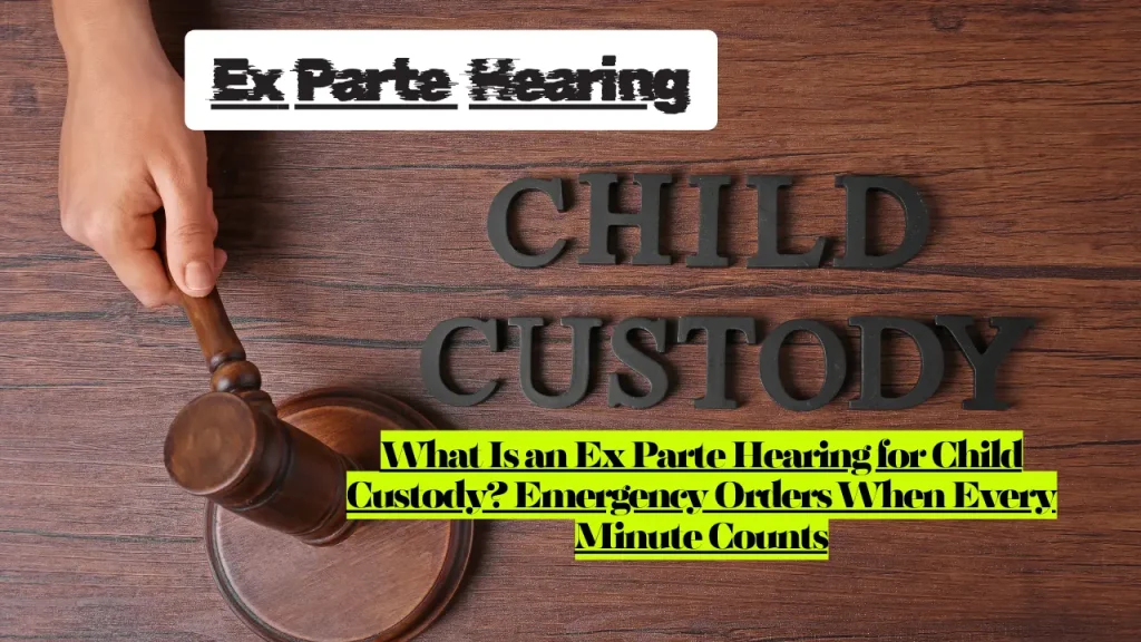 What Is an Ex Parte Hearing for Child Custody? Emergency Orders When Every Minute Counts