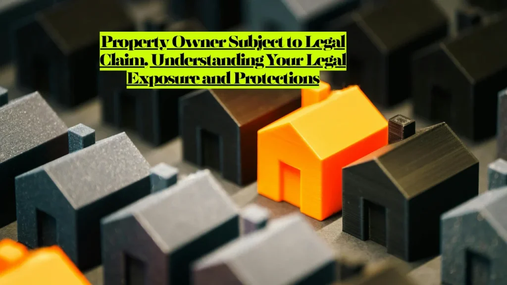 Property Owner Subject to Legal Claim, Understanding Your Legal Exposure and Protections