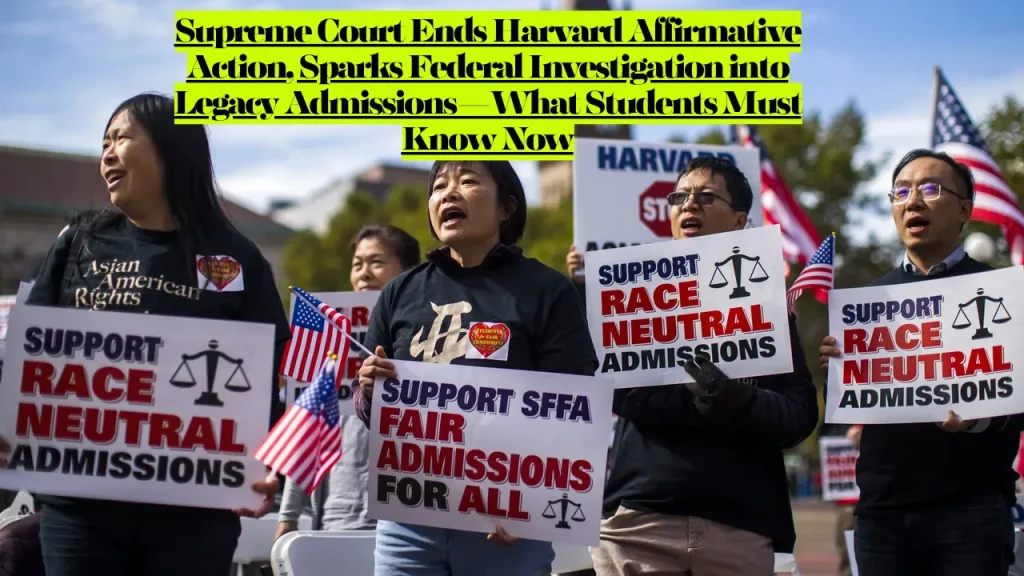 Supreme Court Ends Harvard Affirmative Action, Sparks Federal Investigation into Legacy Admissions—What Students Must Know Now 1 Supreme Court Ends Harvard Affirmative Action, Sparks Federal Investigation into Legacy Admissions—What Students Must Know Now