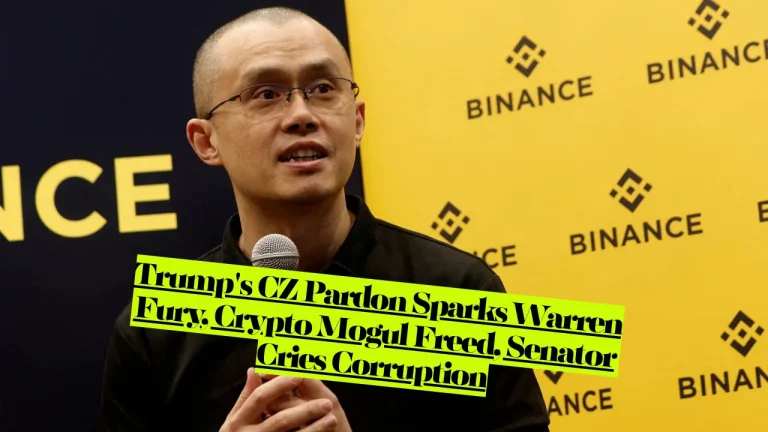 Trump's CZ Pardon Sparks Warren Fury, Crypto Mogul Freed, Senator Cries Corruption