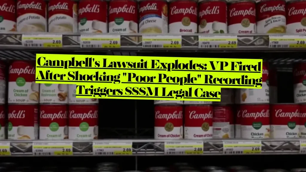 Campbell's Lawsuit Explodes,Today Update VP Fired After Shocking "Poor People" Recording Triggers $$$M Legal Case