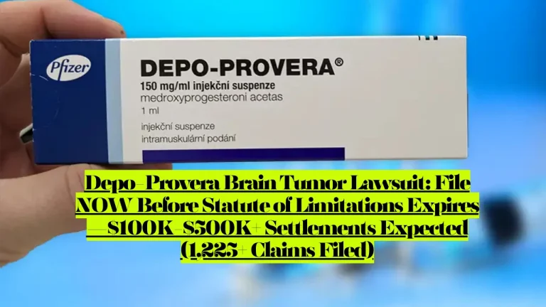 Depo-Provera Brain Tumor Lawsuit Today Update, File NOW Before Statute of Limitations Expires—$100K-$500K+ Settlements Expected (1,225+ Claims Filed)