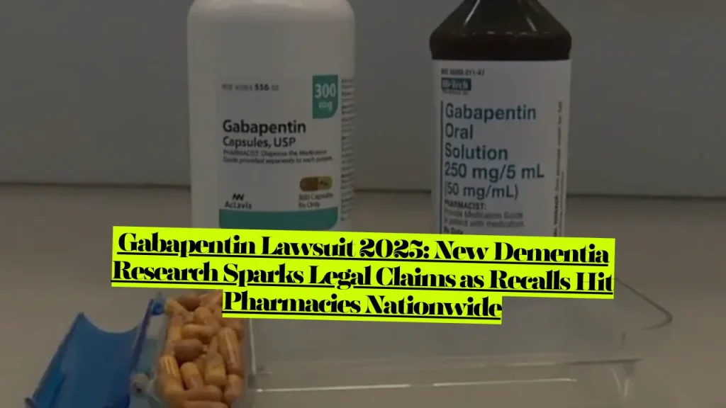 Gabapentin Lawsuit 2025, New Dementia Research Sparks Legal Claims as Recalls Hit Pharmacies Nationwide