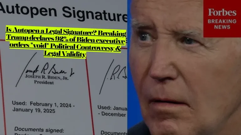 Is Autopen a Legal Signature? Breaking Trump declares 92% of Biden executive orders "void" Political Controversy & Legal Validity