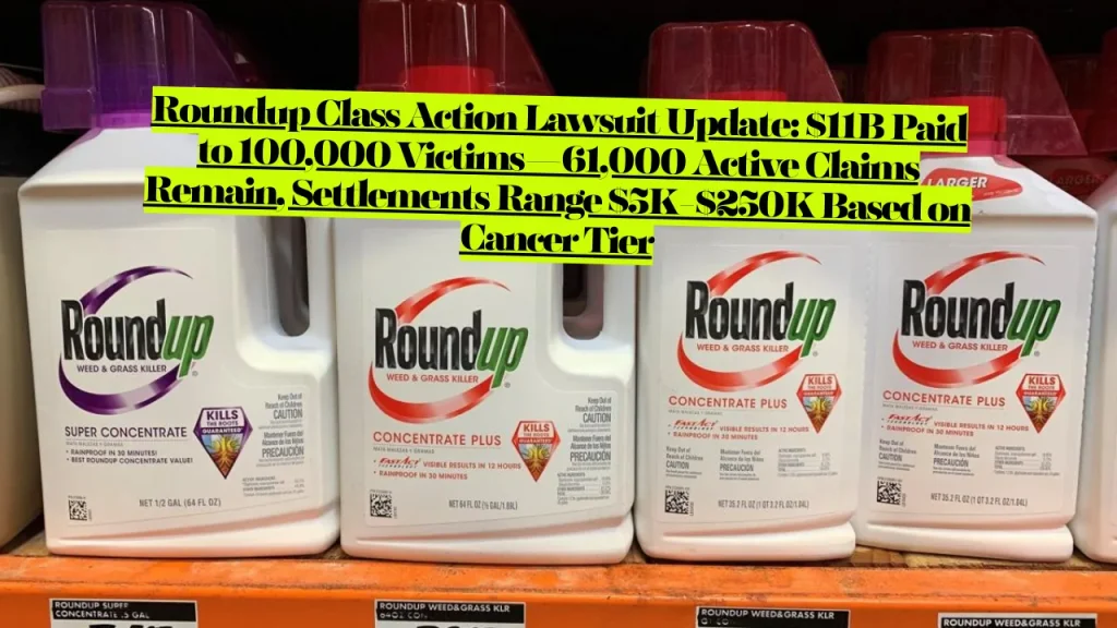 Roundup Class Action Lawsuit Update, $11B Paid to 100,000 Victims—61,000 Active Claims Remain, Settlements Range $5K-$250K Based on Cancer Tier