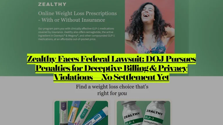 Zealthy Faces Federal Lawsuit, DOJ Pursues Penalties for Deceptive Billing & Privacy Violations—No Settlement Yet 2 Zealthy Faces Federal Lawsuit, DOJ Pursues Penalties for Deceptive Billing & Privacy Violations—No Settlement Yet