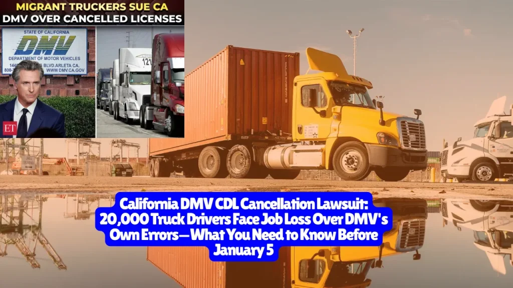 California DMV CDL Cancellation Lawsuit, 20,000 Truck Drivers Face Job Loss Over DMV's Own Errors—What You Need to Know Before January 5