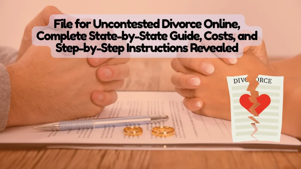 File for Uncontested Divorce Online, Complete State-by-State Guide, Costs, and Step-by-Step Instructions Revealed