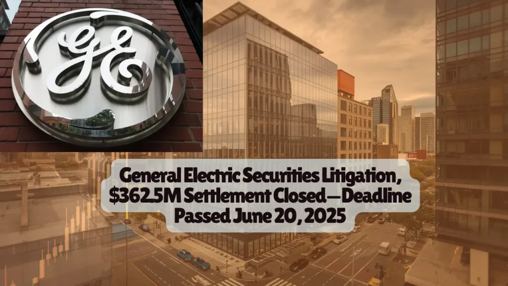 General Electric Securities Litigation, $362.5M Settlement Closed—Deadline Passed June 20, 2025