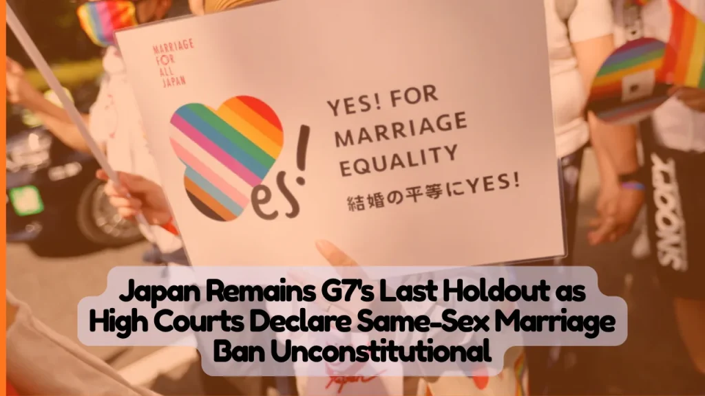 Is Gay Marriage Legal in Japan? Japan Remains G7's Last Holdout as High Courts Declare Same-Sex Marriage Ban Unconstitutional 2 Is Gay Marriage Legal in Japan? Japan Remains G7's Last Holdout as High Courts Declare Same-Sex Marriage Ban Unconstitutional