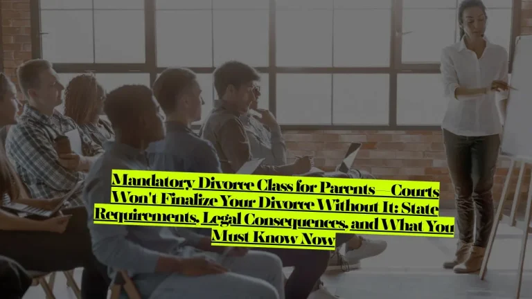 Mandatory Divorce Class for Parents—Courts Won't Finalize Your Divorce Without It! State Requirements & Legal Consequences