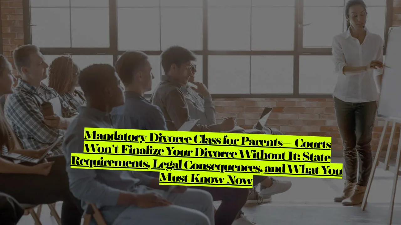 Mandatory Divorce Class for Parents—Courts Won't Finalize Your Divorce Without It! State Requirements & Legal Consequences