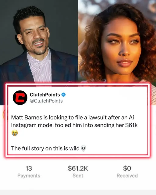 Matt Barnes AI Lawsuit, Ex-NBA Star Loses $61K to Deepfake Extortion, Plans Defamation Case