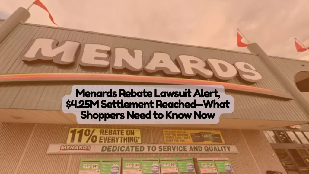 Menards Rebate Lawsuit Alert, $4.25M Settlement Reached—What Shoppers Need to Know Now.