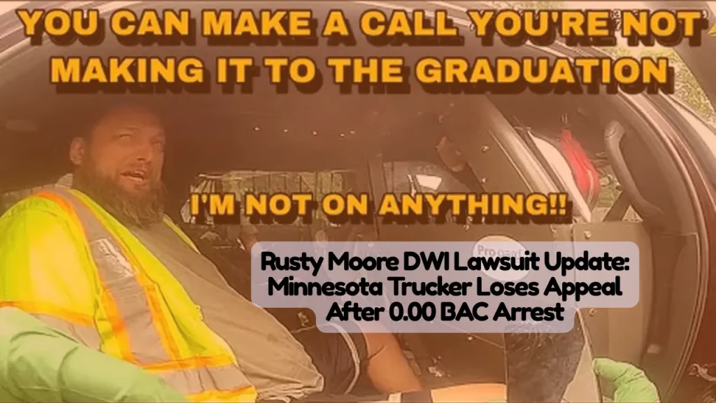 Rusty Moore DWI Lawsuit Update, Minnesota Trucker Loses Appeal After 0.00 BAC Arrest