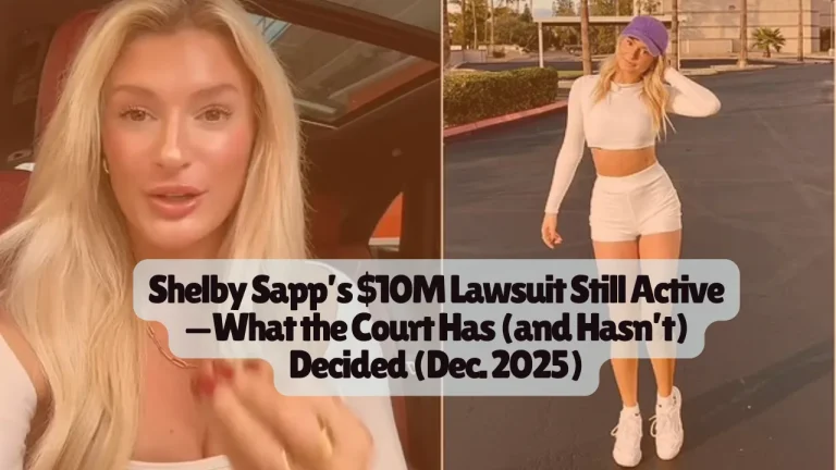 Shelby Sapp’s $10M Lawsuit Still Active—What the Court Has (and Hasn’t) Decided (Dec. 2025)