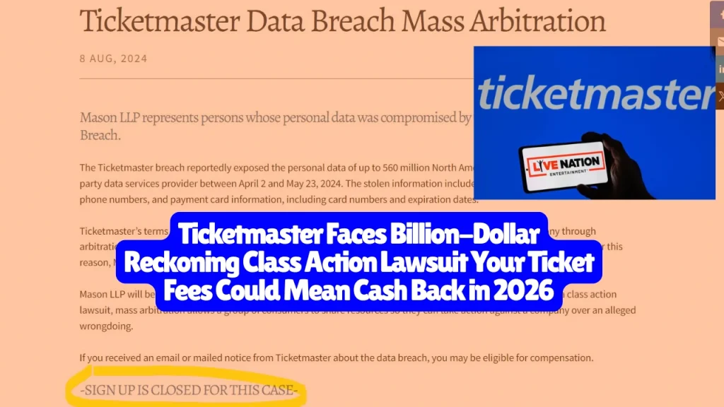 Ticketmaster Faces Billion-Dollar Reckoning Class Action Lawsuit Your Ticket Fees Could Mean Cash Back in 2026