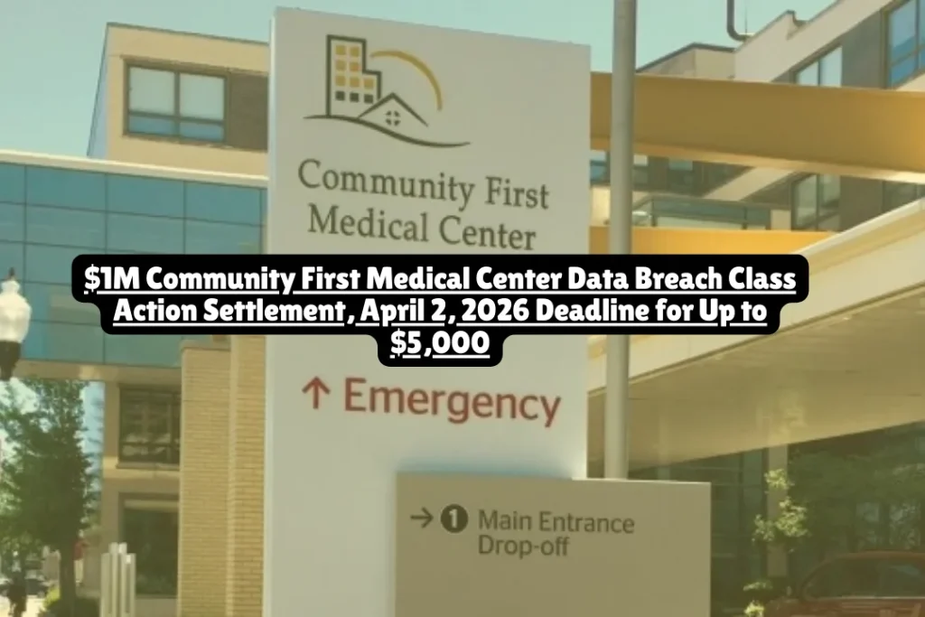 $1M Community First Medical Center Data Breach Class Action Settlement, April 2, 2026 Deadline for Up to $5,000