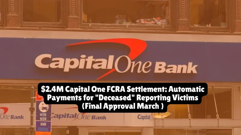 $2.4M Capital One FCRA Settlement, Automatic Payments for "Deceased" Reporting Victims (Final Approval March 2026)