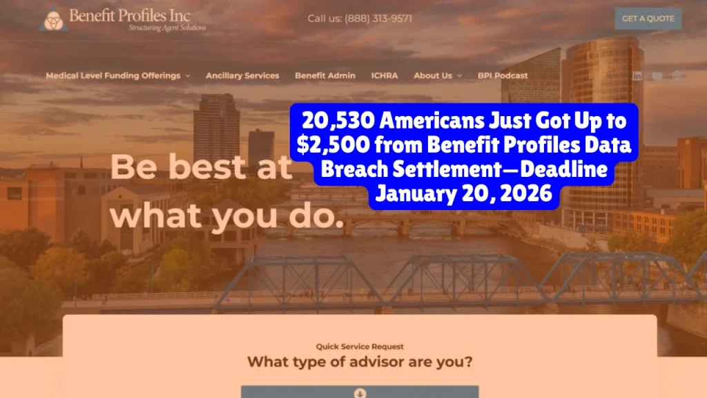 Benefit Profiles settlement pays up to $2,500 for April 2024 data breach victims. 20,530 class members can claim cash by January 20, 2026. SSNs exposed (2026).
