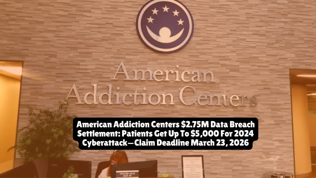 American Addiction Centers agreed to a $2.75 million settlement for approximately 423,000 patients and employees whose sensitive health information was compromised in a September 2024 cyberattack. Class members can claim up to $5,000 for documented losses, an estimated $50 pro-rata cash payment, or two years of free credit monitoring. The claim deadline is March 23, 2026, and preliminary approval was granted December 5, 2025.