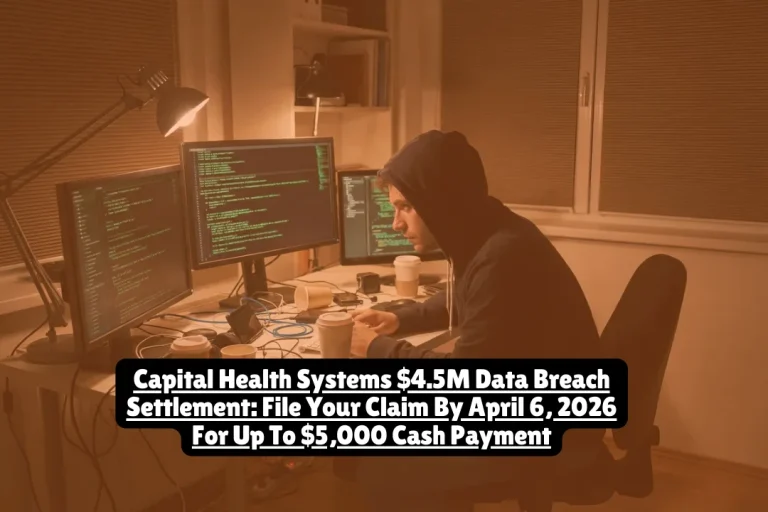Capital Health Systems agreed to pay $4.5 million to settle a class action lawsuit over a November 2023 cyberattack that exposed private information of patients, former patients, guarantors, and employees. If your data was compromised between November 11-26, 2023, you can claim up to $5,000 for documented losses or receive a pro-rata cash payment without documentation. The claim deadline is April 6, 2026, and payments will be distributed after the July 14, 2026 final approval hearing.