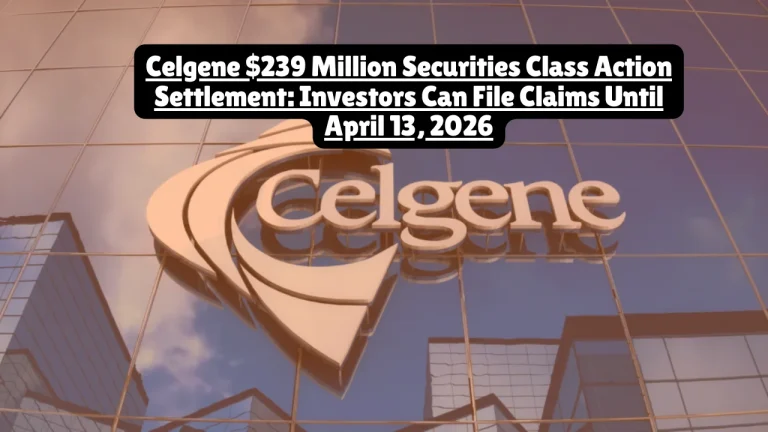 The Celgene $239 Million Securities Class Action Settlement provides compensation to investors who purchased Celgene common stock between April 27, 2017 and April 27, 2018. If you bought Celgene shares during this period, you must file a claim by April 13, 2026 at www.CelgeneSecuritiesLitigation.com to receive payment from the settlement fund.
