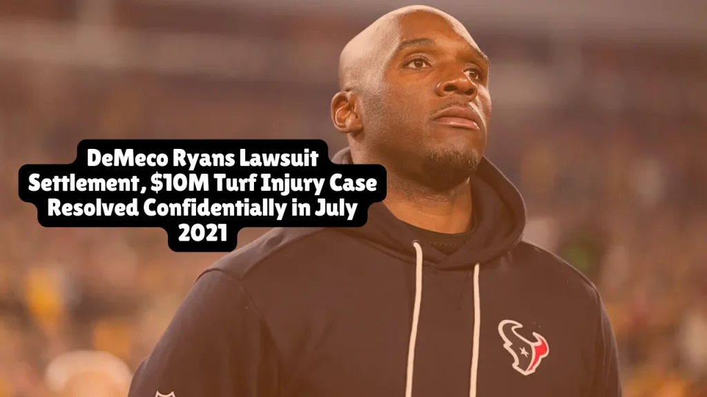 Current Houston Texans head coach DeMeco Ryans settled his career-ending injury lawsuit in July 2021 with Harris County, the stadium management company, and the turf manufacturer. The settlement terms remain confidential, ending a five-year legal battle over the dangerous playing surface at NRG Stadium that Ryans claimed prematurely ended his NFL career in 2014.