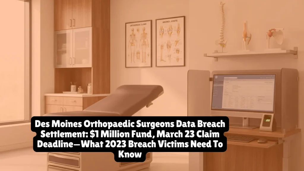 Des Moines Orthopaedic Surgeons Data Breach Settlement, $1 Million Fund, March 23 Claim Deadline—What 2023 Breach Victims Need To Know
