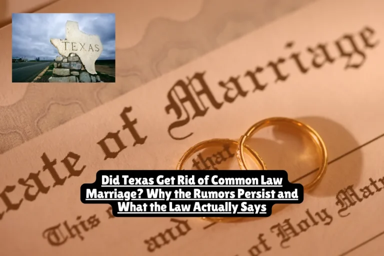 Did Texas Get Rid of Common Law Marriage? Why the Rumors Persist and What the Law Actually Says 7 No, Texas has NOT eliminated common law marriage. Common law marriage remains a legally valid form of marriage in Texas as of January 2026 under Texas Family Code § 2.401, carrying identical legal rights and protections as ceremonial marriage. Rumors persist due to confusion with other states that have abolished it, proposed legislation that never passed, and widespread misinformation online—but the law is clear: common law marriage is fully recognized in Texas.