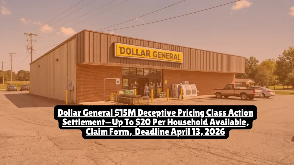 Dollar General 15M Deceptive Pricing Class Action Settlement—Up To 20 Per Household Available Claim Deadline April 13 2026