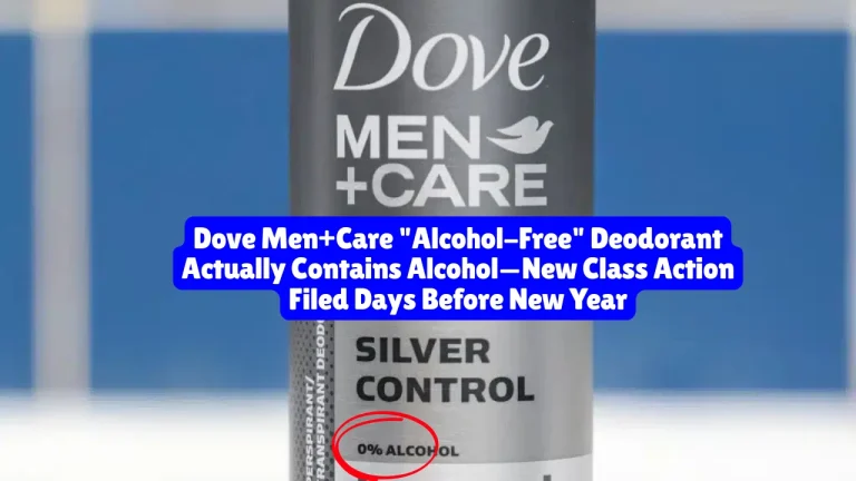 Dove Deodorant Class Action Lawsuit, Dove Men+Care "Alcohol-Free" Deodorant Actually Contains Alcohol—New Class Action Filed Days Before New Year