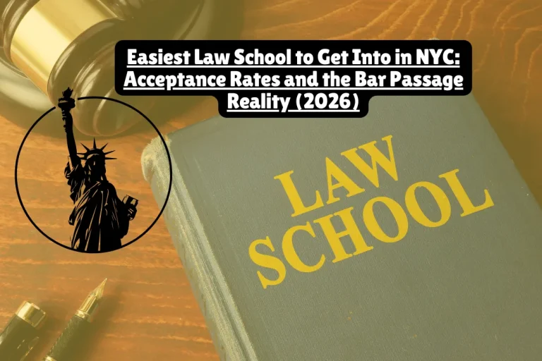 Easiest Law School to Get Into in NYC, Acceptance Rates and the Bar Passage Reality (2026) 8 Touro Law Center (Jacob D. Fuchsberg Law Center) is the easiest law school to get into in New York City, with a 48.3% acceptance rate, a median LSAT of 151, and a median GPA of 3.22. However, "easiest to get into" doesn't mean "easiest path to becoming a lawyer"—Touro's first-time New York bar passage rate is 56.4%, significantly below the state average of 82.3%, which means nearly half of graduates fail the bar exam on their first attempt. Understanding both acceptance rates and bar passage rates is critical when evaluating whether any law school will actually help you become a licensed attorney.