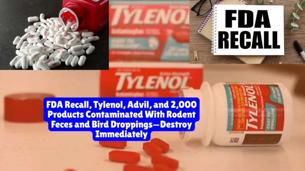 FDA Latest Recall, Tylenol, Advil, Motrin and 2,000 Products Contaminated With Rodent Feces and Bird Droppings—Destroy Immediately