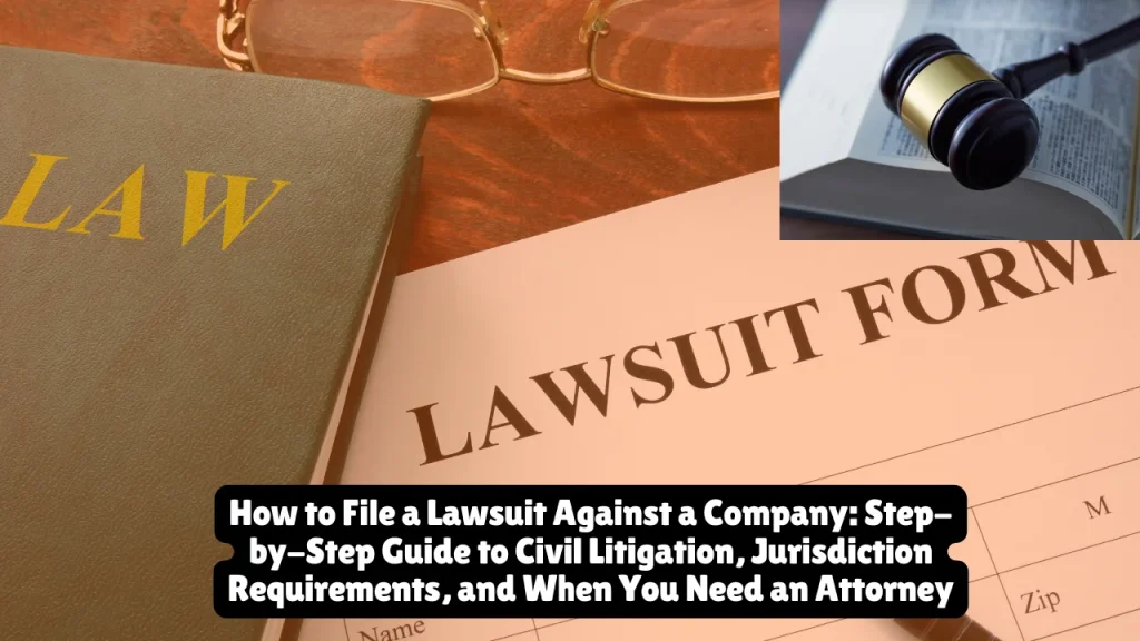 How to File a Lawsuit Against a Company? Step-by-Step Guide to Civil Litigation, Jurisdiction Requirements, and When You Need an Attorney
