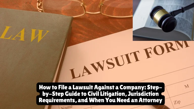How to File a Lawsuit Against a Company? Step-by-Step Guide to Civil Litigation, Jurisdiction Requirements, and When You Need an Attorney