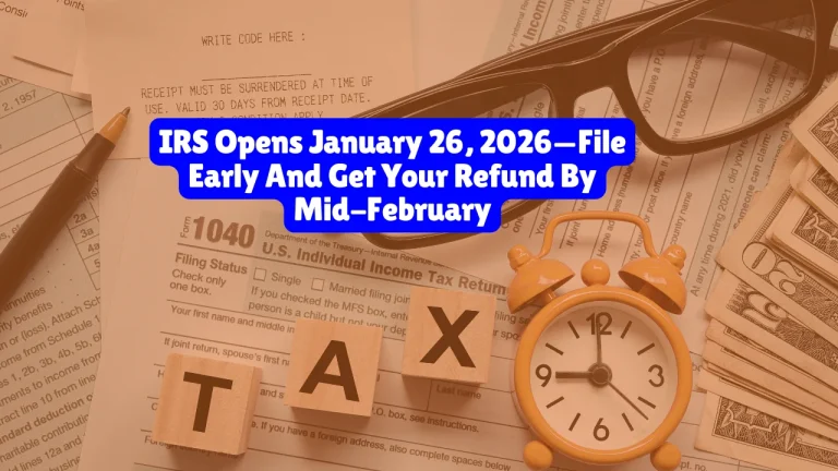 Tax Filing Deadline, IRS Opens January 26, 2026—File Early And Get Your Refund By Mid-February
