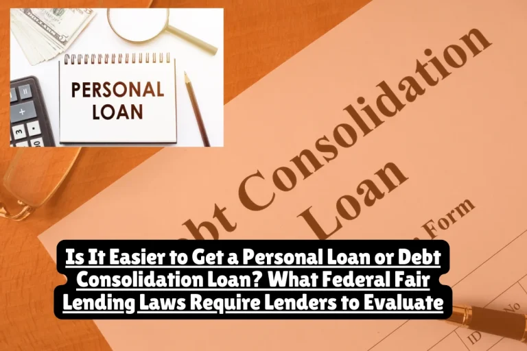 Neither personal loans nor debt consolidation loans are inherently "easier" to get—both require similar creditworthiness standards under federal lending regulations, but approval depends on your credit score, debt-to-income ratio, and whether the lender evaluates your ability to manage general borrowing versus debt payoff capacity, all governed by Equal Credit Opportunity Act and Truth in Lending Act requirements. 