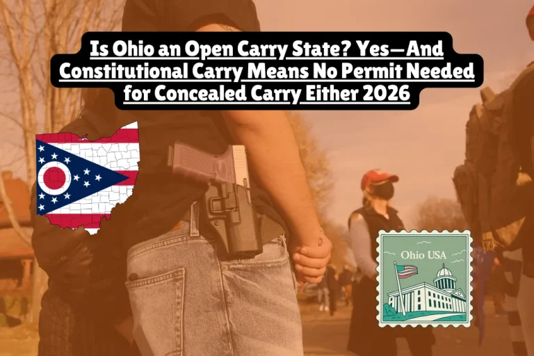 Yes, Ohio is an open carry state. Residents aged 21 or older who can legally possess firearms may carry openly without permits in most public spaces. Since June 13, 2022, Ohio also became a constitutional carry state, eliminating permit requirements for concealed carry as well.