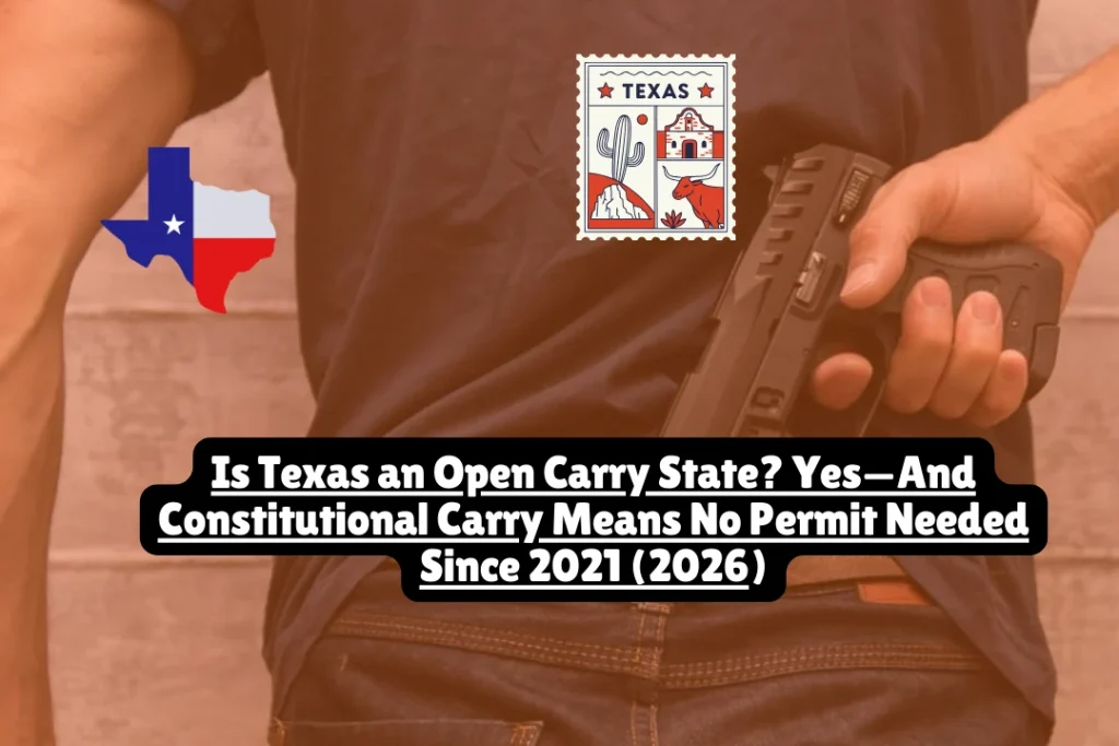 Texas is an open carry state with constitutional carry since 2021. Learn how to carry firearms legally and where restrictions still apply.