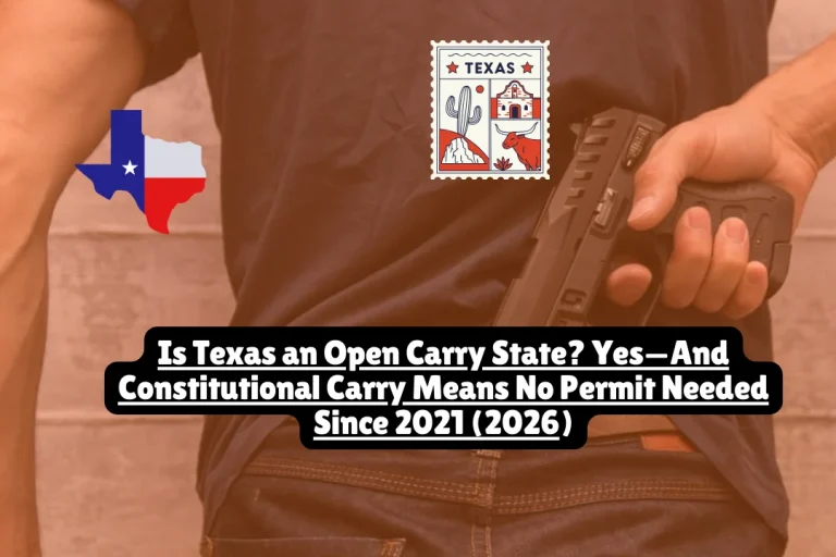 Is Texas an Open Carry State? Yes—And Constitutional Carry Means No Permit Needed Since 2021 2026 9 Texas is an open carry state with constitutional carry since 2021. Learn how to carry firearms legally and where restrictions still apply.