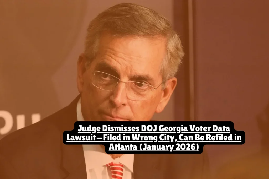 Judge Dismisses DOJ Georgia Voter Data Lawsuit—Filed in Wrong City, Can Be Refiled in Atlanta January 2026