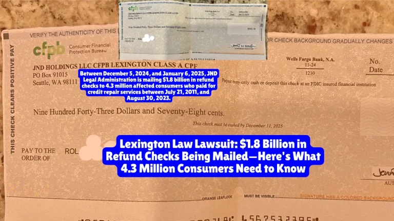 Lexington Law And CreditRepair.com Lawsuit, $1.8 Billion in Refund Checks Being Mailed Between December 5, 2024, and January 6, 2025, Did You Get yours?